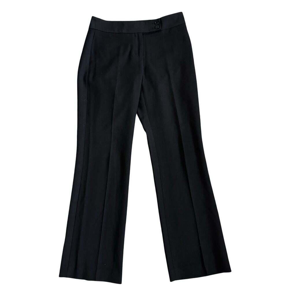 Talbots Pants Womens 4p PETITE Black Office Career Flat Front Straight Leg.